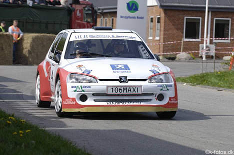 Vinder af Dan-Glas Rally Sprint, Brian Madsen i Peugeot.